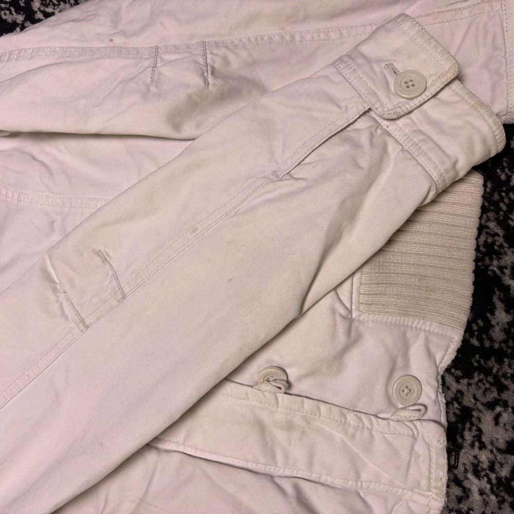 Abercrombie & Fitch Womens White Y2K Sherpa Lined Hooded Bomber Jacket Large - Picture 4 of 8